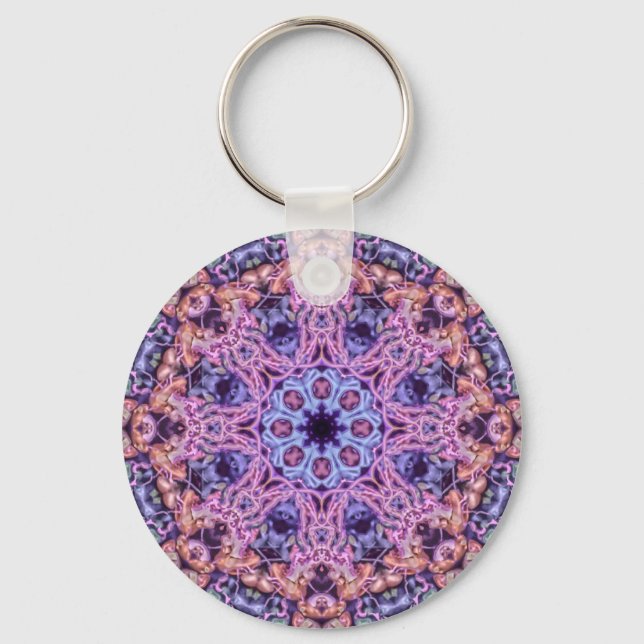 Llavero Alien Purple Psychedelic Kaleidoscopic Mandala (Anverso)