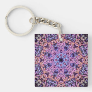 Llavero Alien Purple Psychedelic Kaleidoscopic Mandala