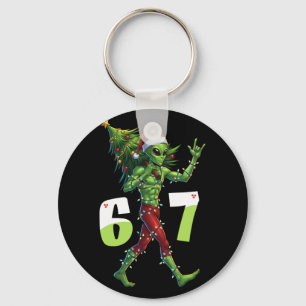 Llavero Alienígena divertido de Navidad Seis Siete Meme 67