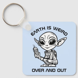 Llavero Alienígena en blanco y negro