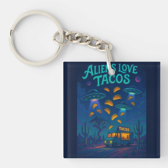 Llavero Aliens Love Tacos (Frente)