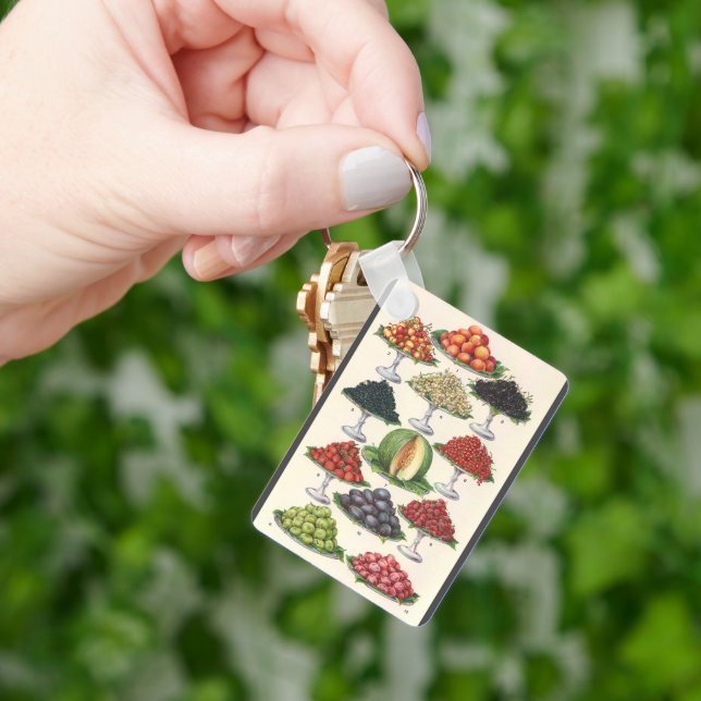 Llavero Alimentos de la vieja época: fruta divertida en ba (Mano)