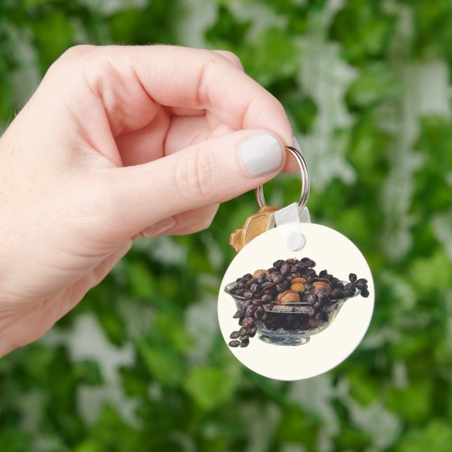 Llavero Alimentos, nueces y almendras de época, frutas y n (Mano)