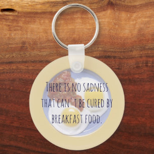 Llavero Alimentos para el desayuno huevos en Plate Funny M