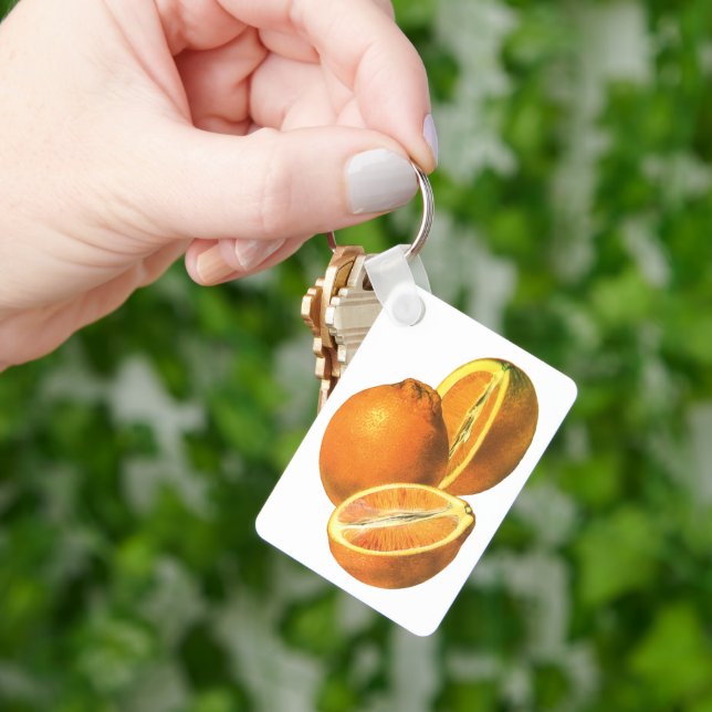 Llavero Alimentos para la cosecha, Naranjas recién sanos o (Mano)