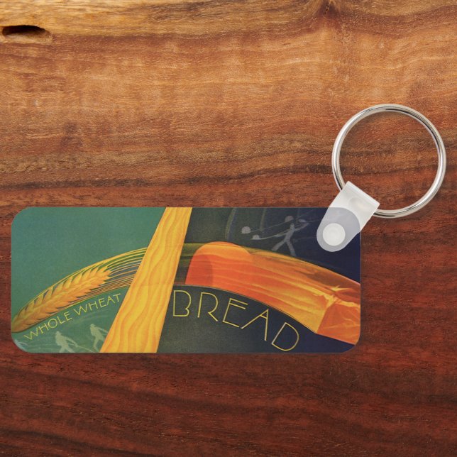 Llavero Alimentos Vintage saludables, Pan entero de trigo  (Anverso)