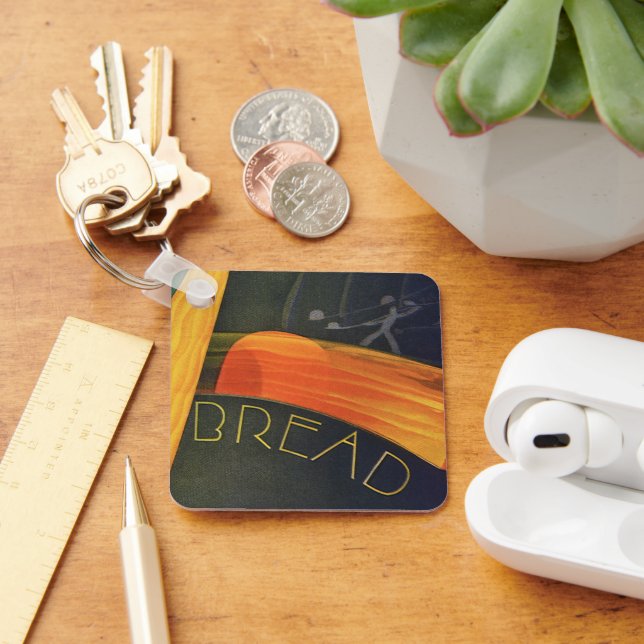 Llavero Alimentos Vintage saludables, Pan entero de trigo  (Escritorio )