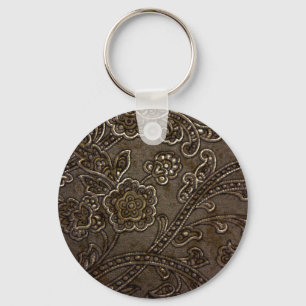 Llavero Alivio de la flor de bronce