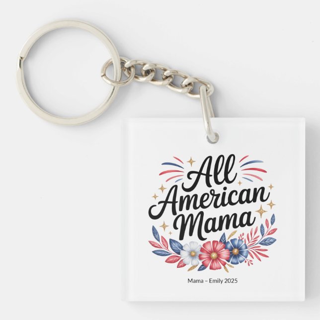 Llavero All American Mama Acrylic Keychain 4 de Julio Gif (Frente)