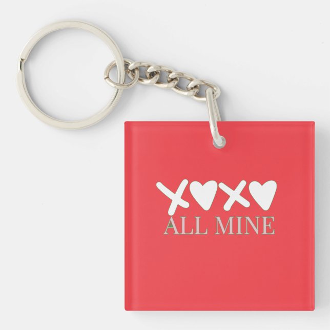 Llavero ALL MINE XOXO Valentine Shirt - Minimal Love Desig (Frente)
