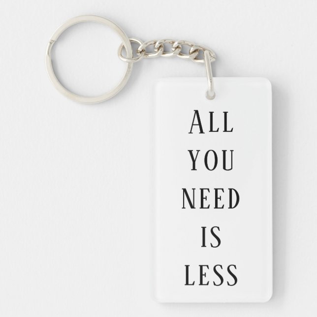 Llavero All you need is less (Frente)