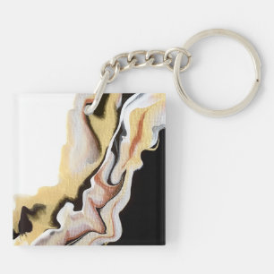 Llavero Alligare Golden Abstract Acrylic Fluid Art
