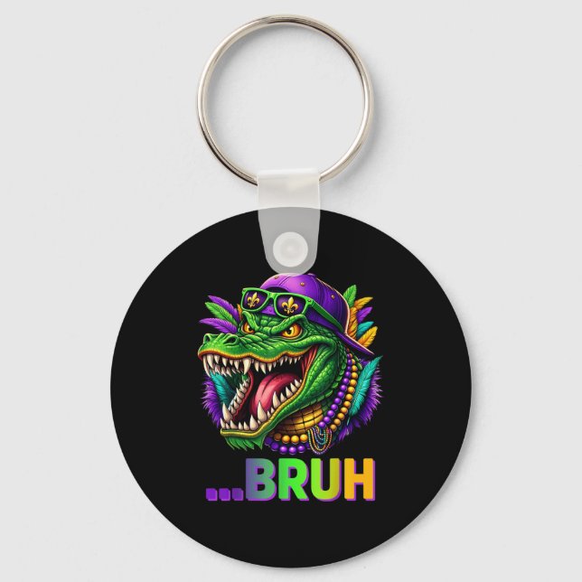 Llavero Alligator Bruh Mardi Gras Costume Men Women Kids  (Anverso)
