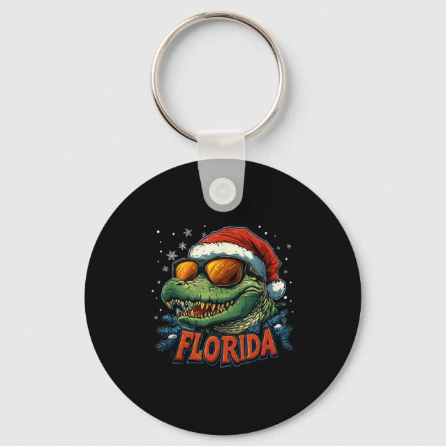 Llavero Alligator Santa Funny Florida Holiday Christmas Xm (Anverso)