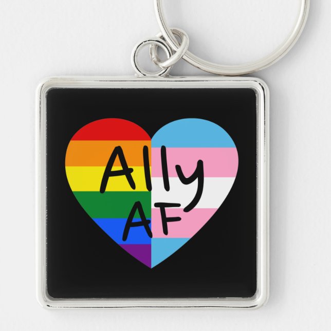 Llavero Ally AF III - Orgullo gay de la bandera LGBTQ (Frente)
