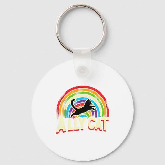 Llavero Ally Cat Lgbt Pride Cat  (Anverso)