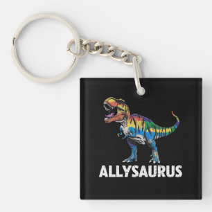 Llavero Allysaurus LGBT Dinosaur Bandera de Arcoíris Ally 