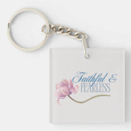 Llavero Almohada con diseño de tipografía valiente y de fe