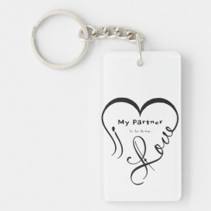 Llavero Almohada con la frase 'Amo a mi pareja - Eres mi h