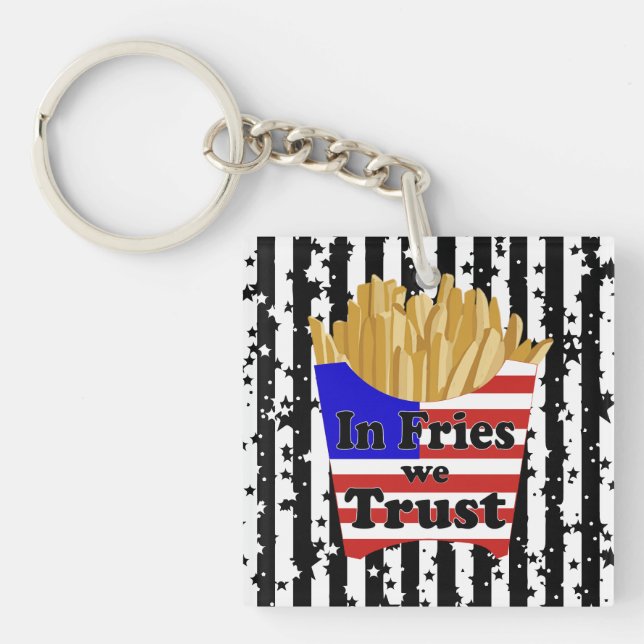 Llavero Almohada In Fries We Trust  (Frente)