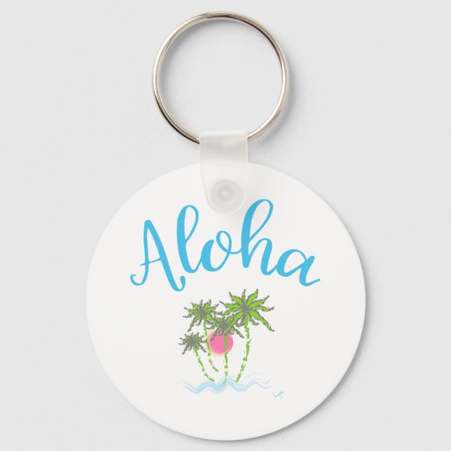Llavero Aloha Bebe Estilo Hawaiano Verano (Anverso)