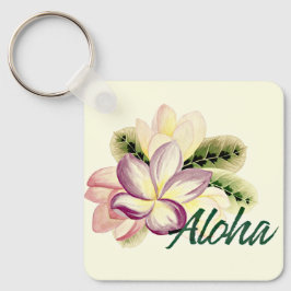Llavero Aloha Bonito Plumeria Island Floral