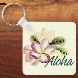 Llavero Aloha Bonito Plumeria Island Floral
