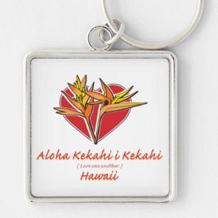 Llavero Aloha Hawaiil Bird of Paradise Heart