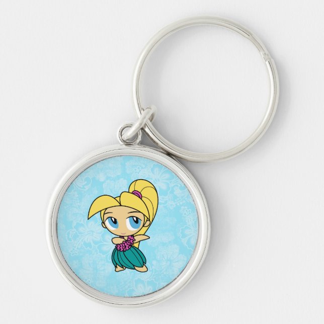 Llavero Aloha Honeys Hula Chica Hibiscus Keyring (Frente)