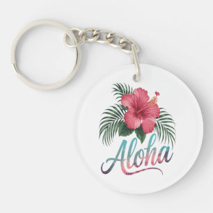 Llavero Aloha Islas Hawaianas Hawái Flor de Hibisco