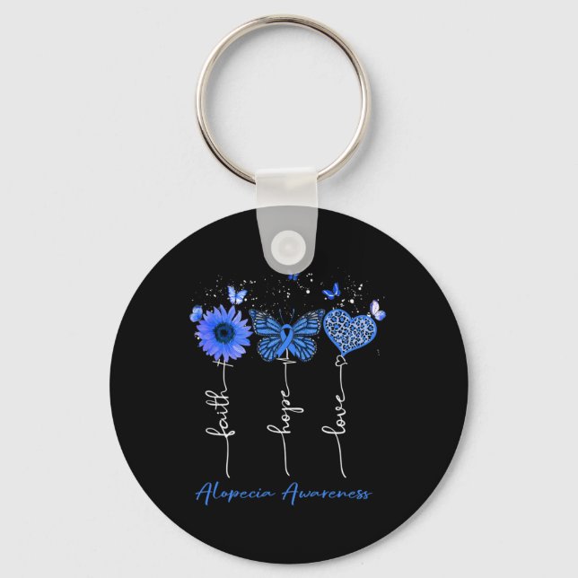 Llavero Alopecia Conciencia Fe Esperanza Amor Leopard Sunf (Anverso)