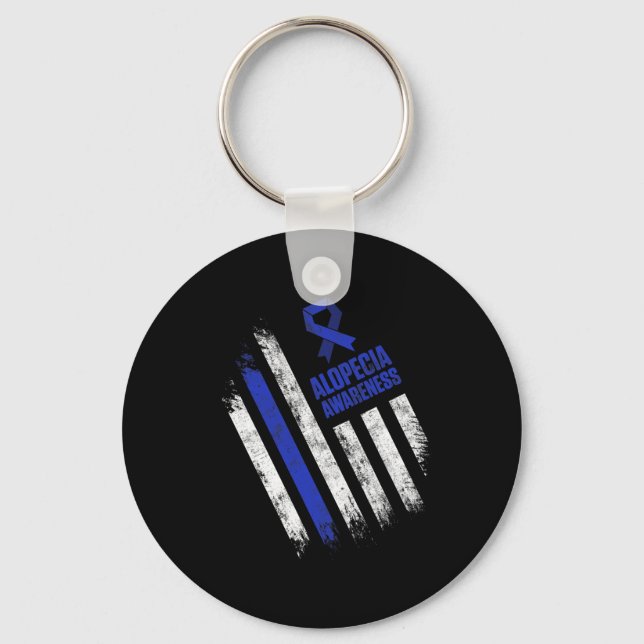 Llavero Alopecia Conciencia Pérdida de pelo Guerrero Tackl (Anverso)