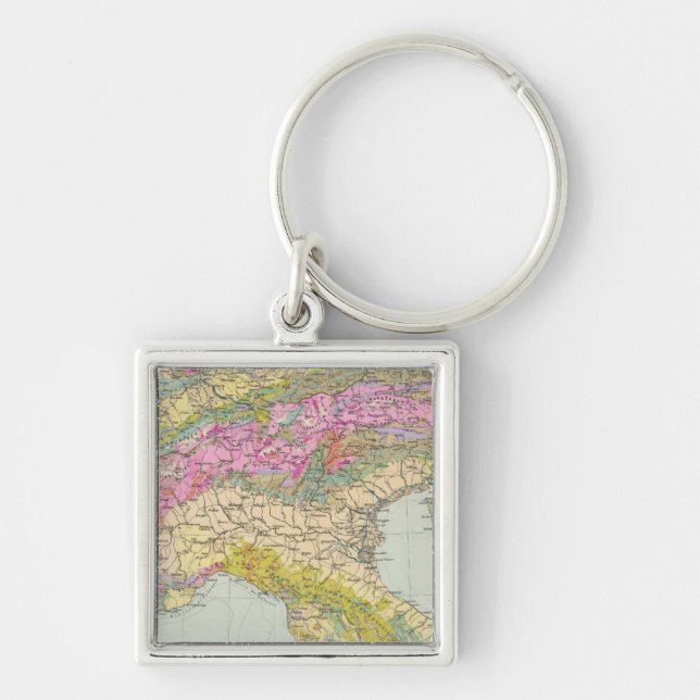 Llavero Alpenlander - Atlas Mapa de los Alpes (Frente)