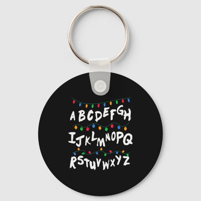 Llavero Alphabet Christmas Lights T Shirt Stranger Tee Gif (Anverso)