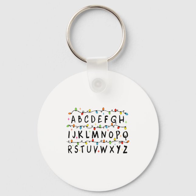 Llavero Alphabet Stranger Christmas 2025 Lights Boys Girls (Anverso)