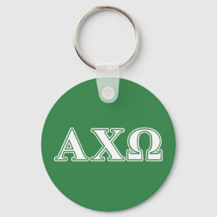 Llavero Alphi Chi Omega Letras Blancas y Verdes