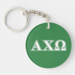 Llavero Alphi Chi Omega Letras Blancas y Verdes