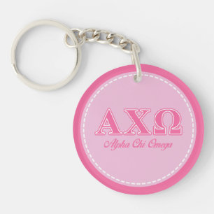 Llavero Alphi Chi Omega Letras Rosas