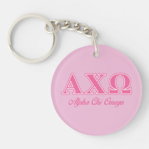 Llavero Alphi Chi Omega Letras Rosas