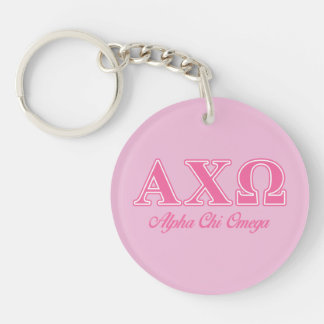 Llavero Alphi Chi Omega Letras Rosas