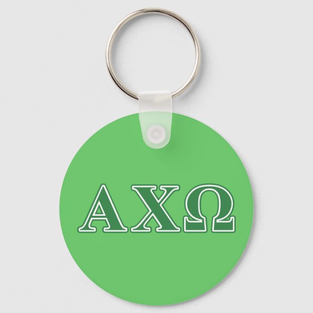 Llavero Alphi Chi Omega Letras Verdes (Anverso)