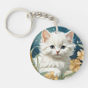 Llavero Alphonse Mucha Art Nouveau Kitten