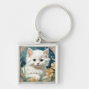 Llavero Alphonse Mucha Art Nouveau Kitten