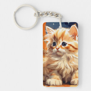 Llavero Alphonse Mucha Art Nouveau Naranja Cat