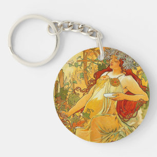 Llavero Alphonse Mucha Art Nouveau Otoño