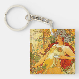 Llavero Alphonse Mucha Art Nouveau Otoño