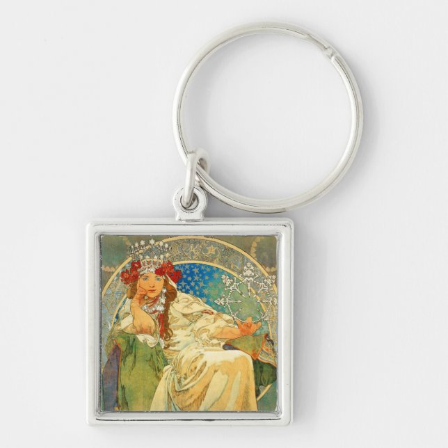 Llavero Alphonse Mucha Art Nouveau Princess Hyacinth (Frente)