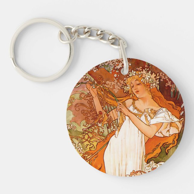 Llavero Alphonse Mucha modernidad primavera (Frente)