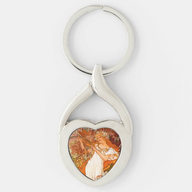 Llavero Alphonse Mucha modernidad primavera (Anverso)