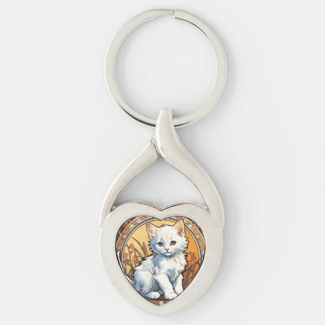 Llavero Alphonse Mucha Style Cat (Anverso)